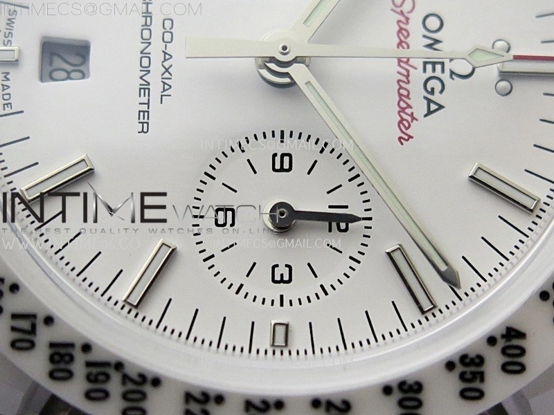 Speedmaster White Side Of The Moon Real White Ceramic N1F 1:1 Best White Dial on Leather Strap A9300