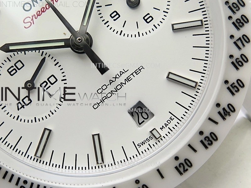 Speedmaster White Side Of The Moon Real White Ceramic N1F 1:1 Best White Dial on Leather Strap A9300