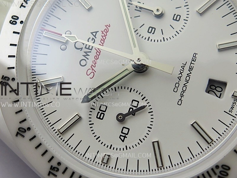 Speedmaster White Side Of The Moon Real White Ceramic N1F 1:1 Best White Dial on Leather Strap A9300