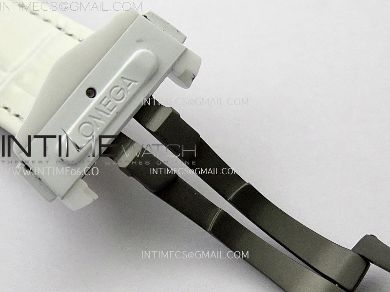 Speedmaster White Side Of The Moon Real White Ceramic N1F 1:1 Best White Dial on Leather Strap A9300