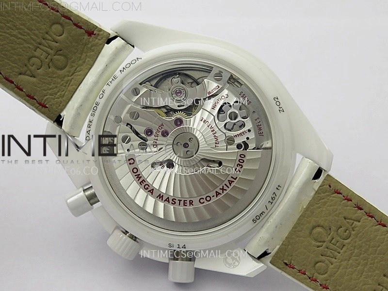 Speedmaster White Side Of The Moon Real White Ceramic N1F 1:1 Best White Dial on Leather Strap A9300