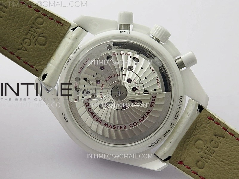 Speedmaster White Side Of The Moon Real White Ceramic N1F 1:1 Best White Dial on Leather Strap A9300