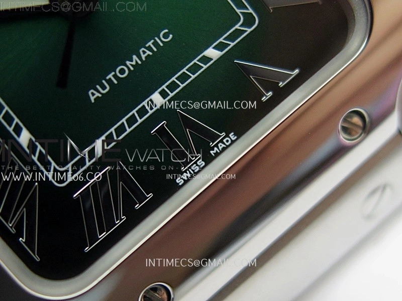 Santos de Cartier 35mm SS BVF 1:1 Best Edition Green Dial on SS SmartLinks Bracelet MIYOTA 9015