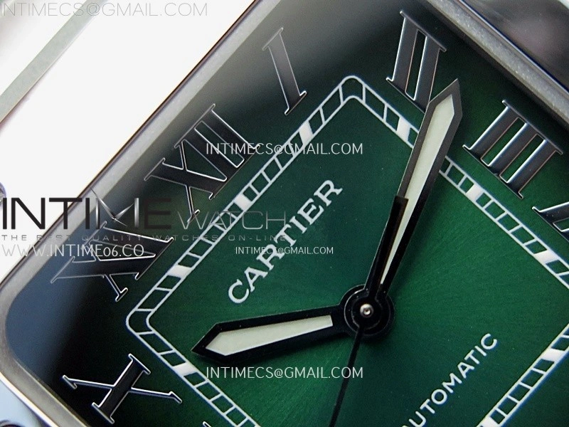 Santos de Cartier 35mm SS BVF 1:1 Best Edition Green Dial on SS SmartLinks Bracelet MIYOTA 9015