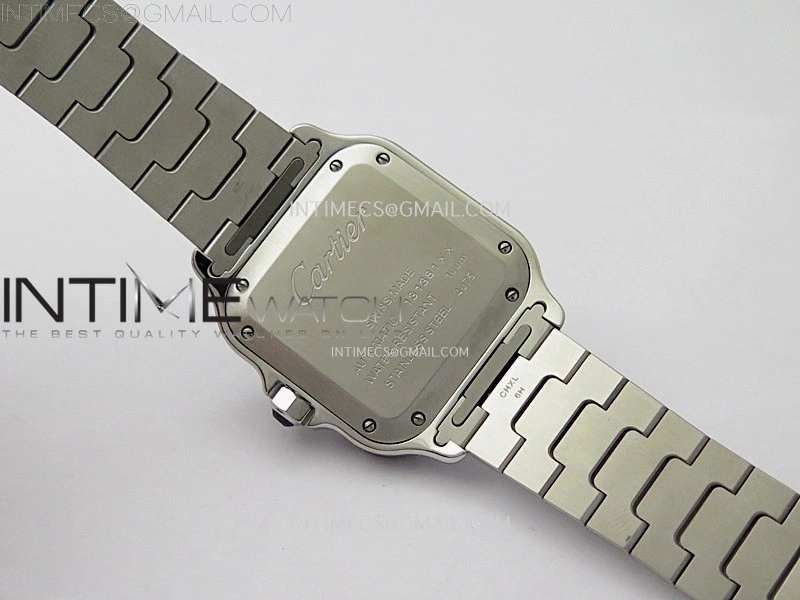 Santos de Cartier 35mm SS BVF 1:1 Best Edition Green Dial on SS SmartLinks Bracelet MIYOTA 9015