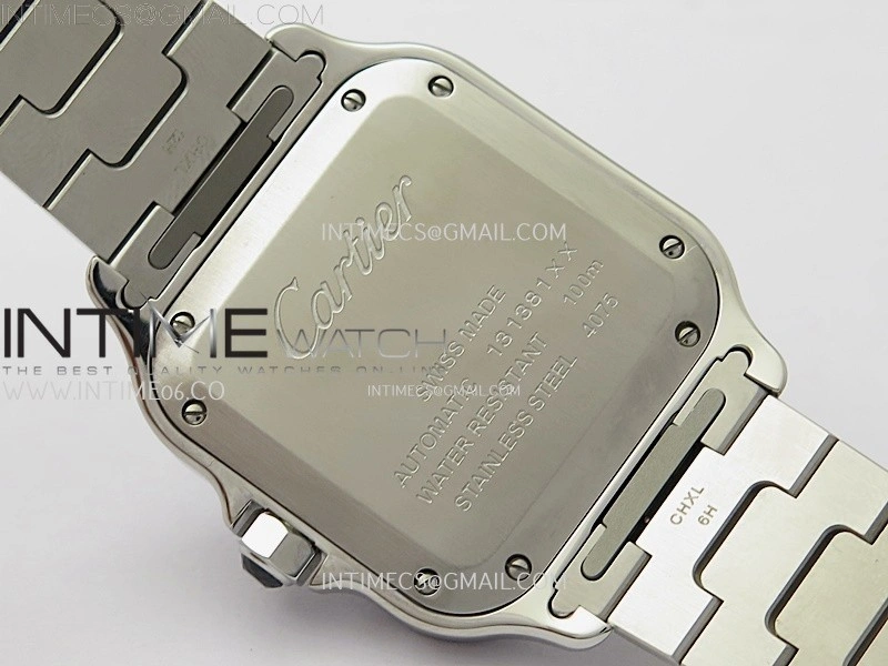 Santos de Cartier 35mm SS BVF 1:1 Best Edition Green Dial on SS SmartLinks Bracelet MIYOTA 9015