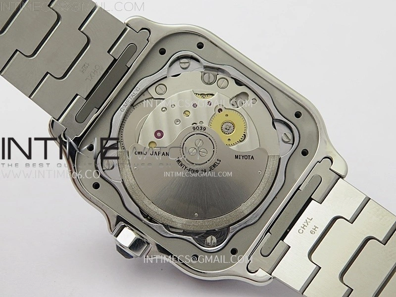 Santos de Cartier 35mm SS BVF 1:1 Best Edition Green Dial on SS SmartLinks Bracelet MIYOTA 9015
