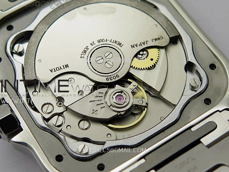 Santos de Cartier 35mm SS BVF 1:1 Best Edition Green Dial on SS SmartLinks Bracelet MIYOTA 9015