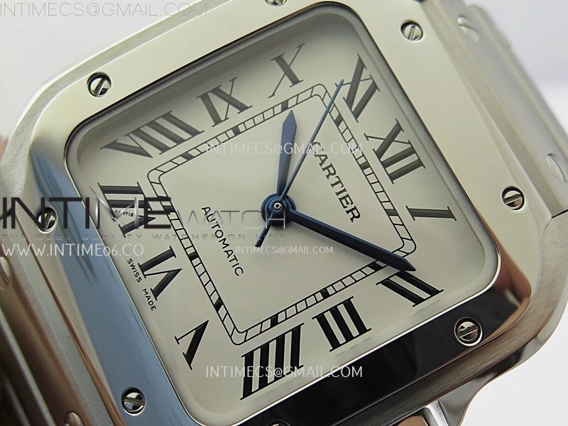Santos de Cartier 35mm SS BVF 1:1 Best Edition White Dial on SS SmartLinks Bracelet MIYOTA 9015