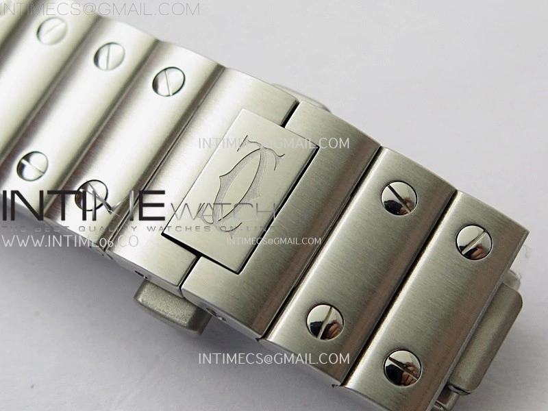 Santos de Cartier 35mm SS BVF 1:1 Best Edition White Dial on SS SmartLinks Bracelet MIYOTA 9015