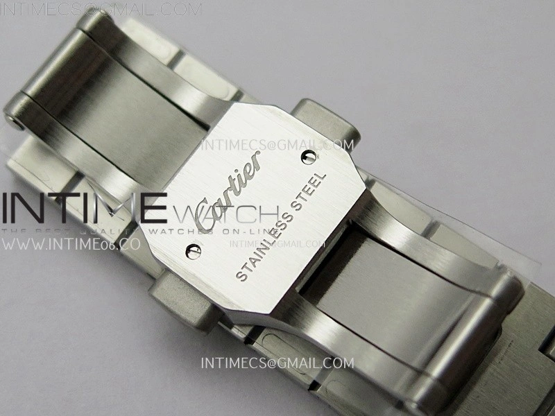 Santos de Cartier 35mm SS BVF 1:1 Best Edition White Dial on SS SmartLinks Bracelet MIYOTA 9015