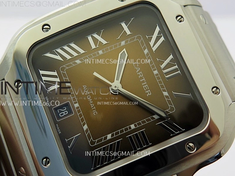 Santos de Cartier 40mm SS BVF 1:1 Best Edition Brown Dial on SS SmartLinks Bracelet MIYOTA 9015