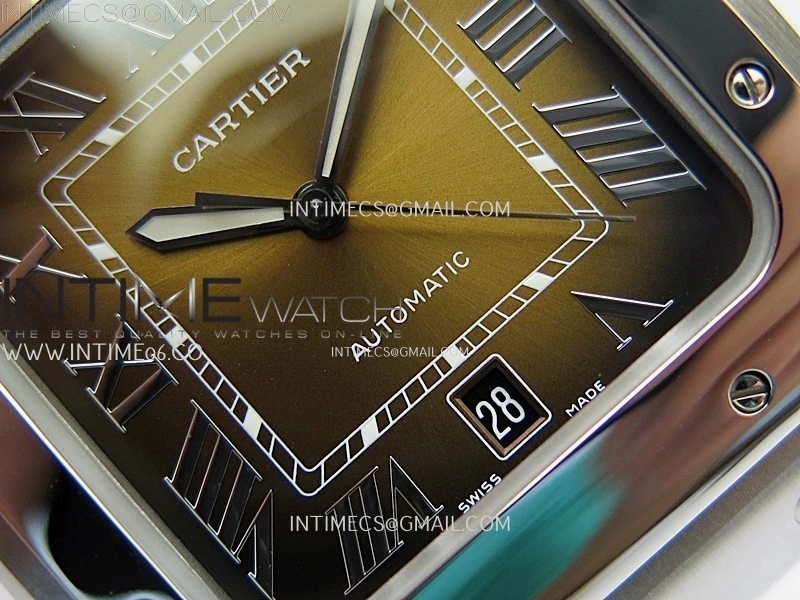 Santos de Cartier 40mm SS BVF 1:1 Best Edition Brown Dial on SS SmartLinks Bracelet MIYOTA 9015