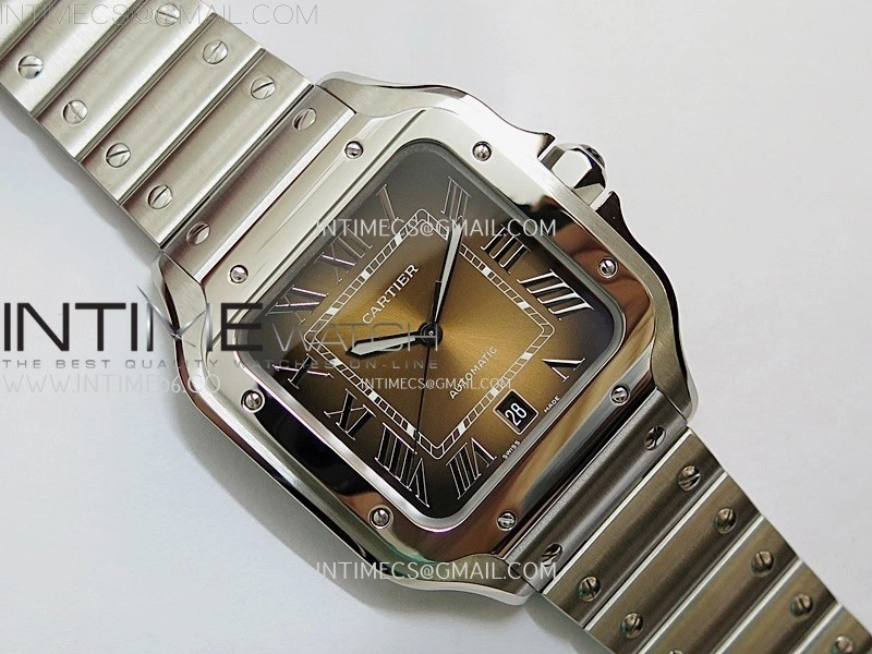 Santos de Cartier 40mm SS BVF 1:1 Best Edition Brown Dial on SS SmartLinks Bracelet MIYOTA 9015