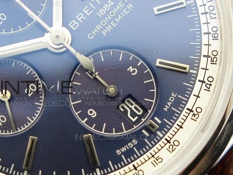 Premier A13315351 SS 42mm BLS 1:1 Best Edition Blue Dial on Brown Leather Strap A7750
