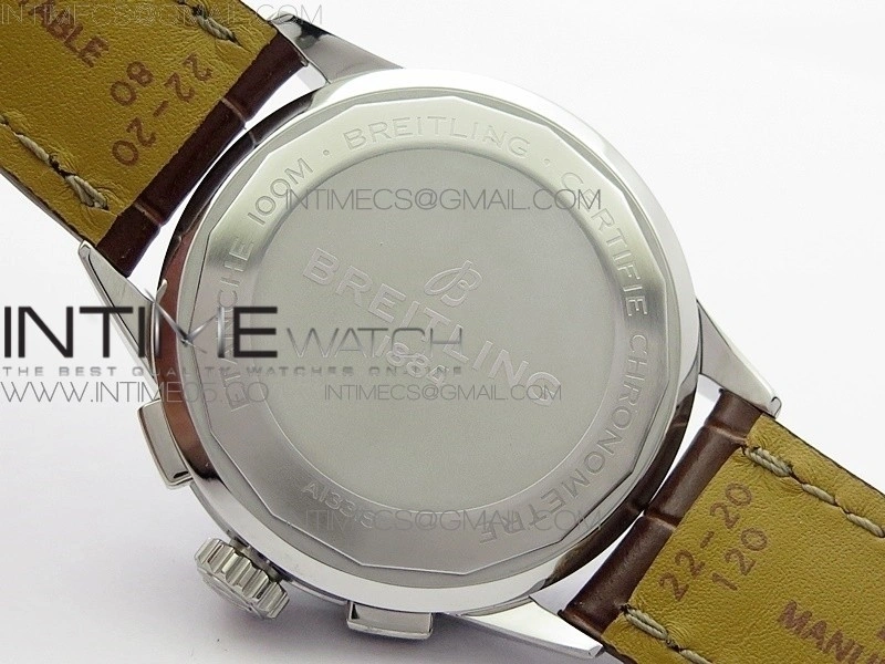 Premier A13315351 SS 42mm BLS 1:1 Best Edition Blue Dial on Brown Leather Strap A7750