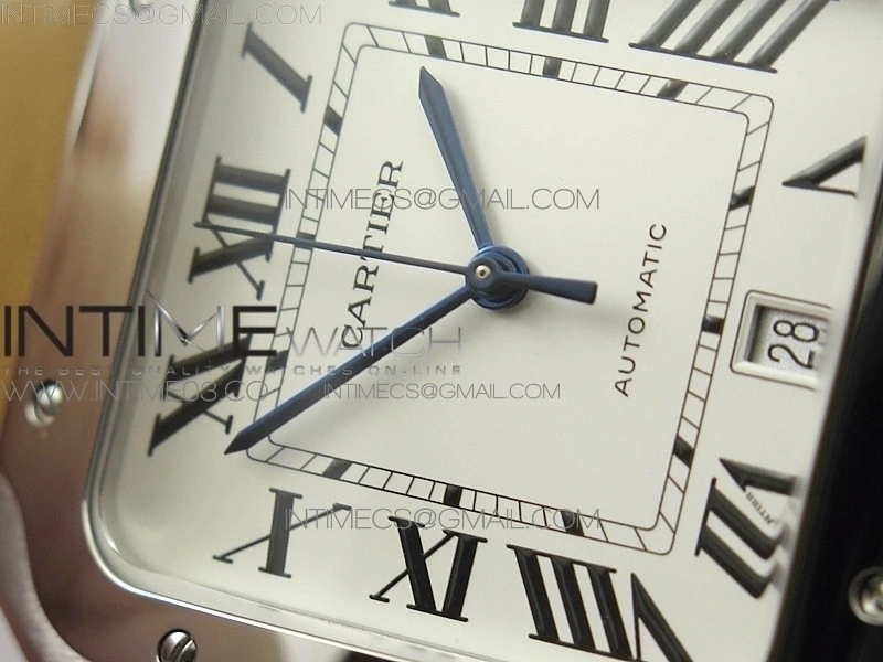 Santos de Cartier Large 2018 KOR 1:1 Best Edition White Dial on Brown Leather Strap MIYOTA 9015