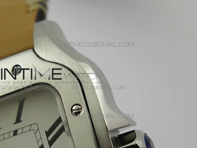 Santos de Cartier Large 2018 KOR 1:1 Best Edition White Dial on Brown Leather Strap MIYOTA 9015