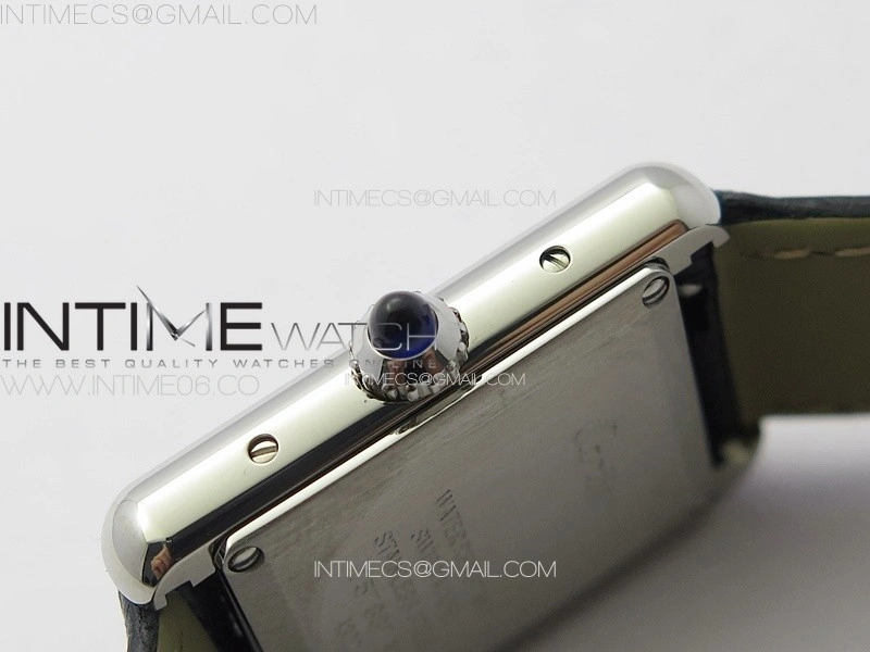 Tank Louis Ladies 22mm SS 8848F 1:1 Best Edition White Dial on Black Leather Strap Ronda Quartz