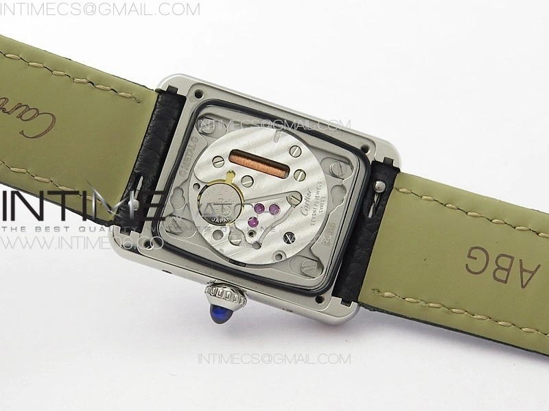 Tank Louis Ladies 22mm SS 8848F 1:1 Best Edition White Dial on Black Leather Strap Ronda Quartz