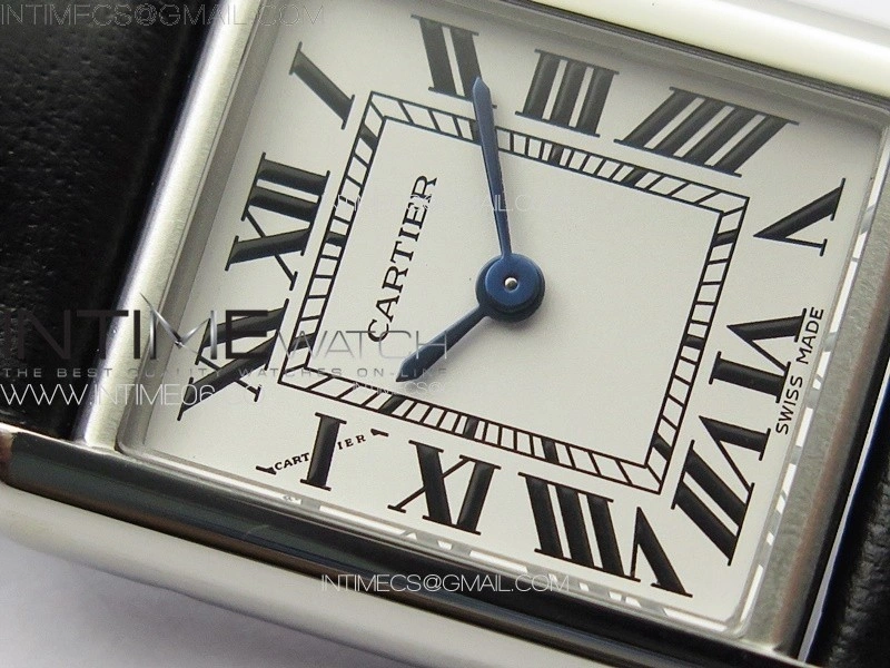 Tank Louis Ladies 22mm SS 8848F 1:1 Best Edition White Dial on Black Leather Strap Ronda Quartz