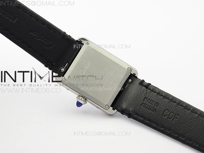 Tank Louis Ladies 22mm SS 8848F 1:1 Best Edition White Dial on Black Leather Strap Ronda Quartz