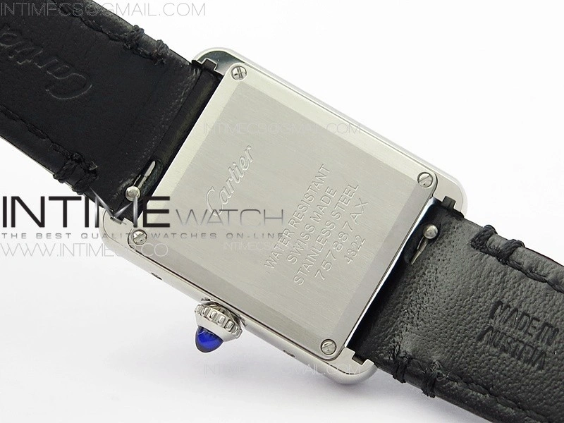 Tank Louis Ladies 22mm SS 8848F 1:1 Best Edition White Dial on Black Leather Strap Ronda Quartz