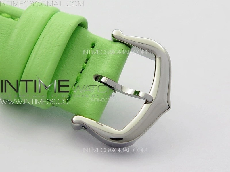 Tank Louis Ladies 22mm SS 8848F 1:1 Best Edition White Dial on Green Leather Strap Ronda Quartz