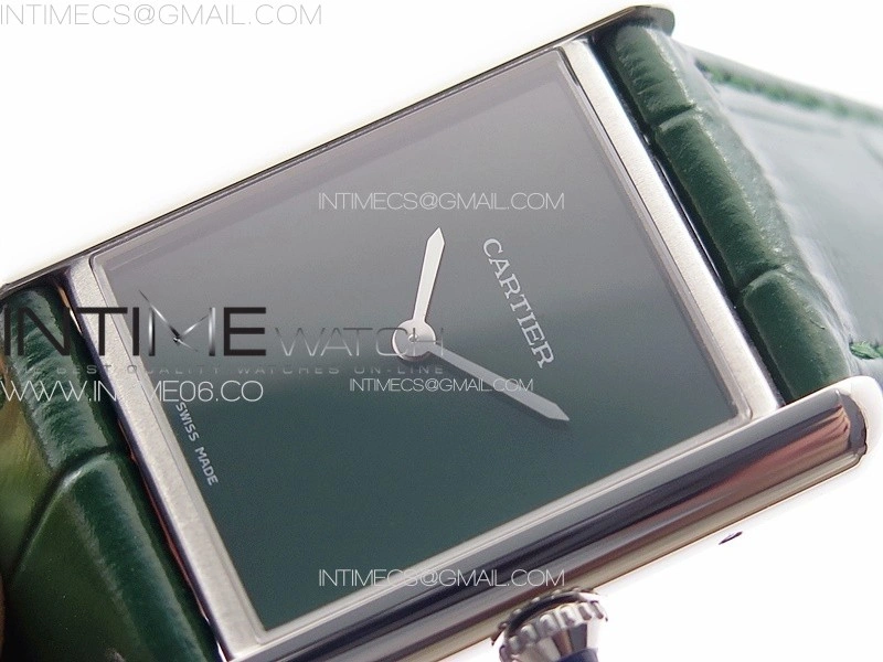 Tank Louis Ladies 25mm SS 8848F 1:1 Best Edition Green Dial on Green Leather Strap Ronda Quartz