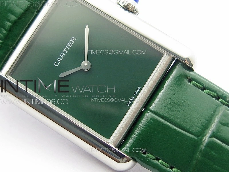 Tank Louis Ladies 25mm SS 8848F 1:1 Best Edition Green Dial on Green Leather Strap Ronda Quartz
