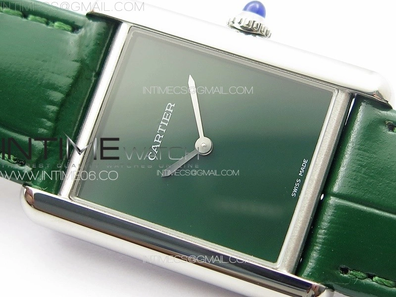 Tank Louis Ladies 25mm SS 8848F 1:1 Best Edition Green Dial on Green Leather Strap Ronda Quartz