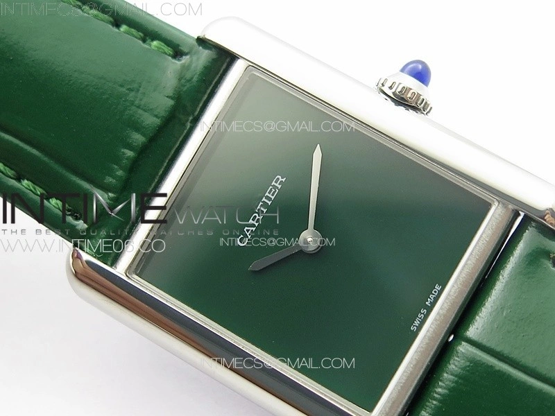 Tank Louis Ladies 25mm SS 8848F 1:1 Best Edition Green Dial on Green Leather Strap Ronda Quartz