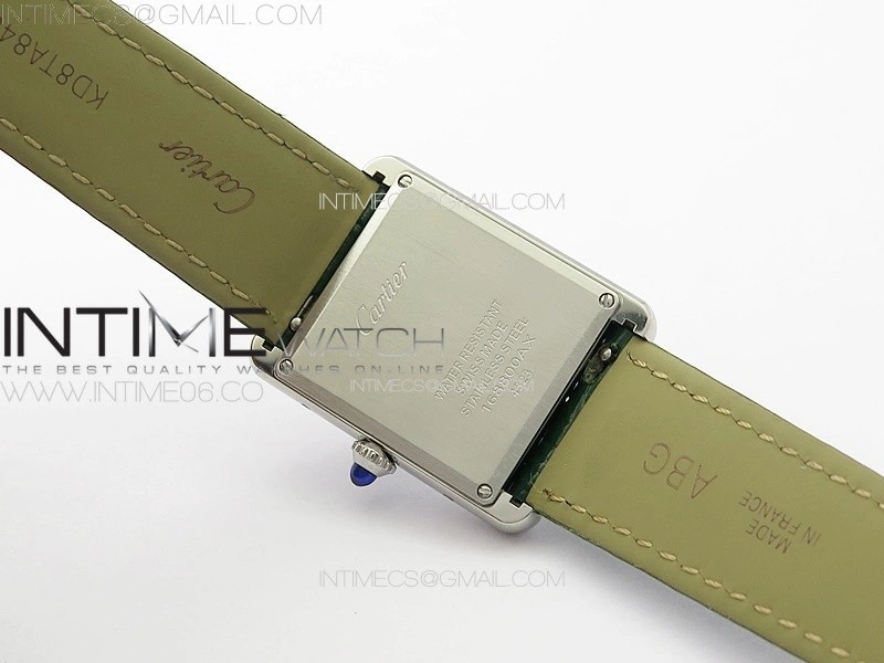 Tank Louis Ladies 25mm SS 8848F 1:1 Best Edition Green Dial on Green Leather Strap Ronda Quartz