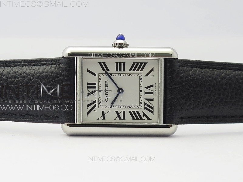 Tank Louis Ladies 25mm SS 8848F 1:1 Best Edition White Dial on Black Leather Strap Ronda Quartz