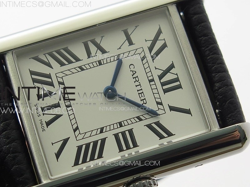 Tank Louis Ladies 25mm SS 8848F 1:1 Best Edition White Dial on Black Leather Strap Ronda Quartz