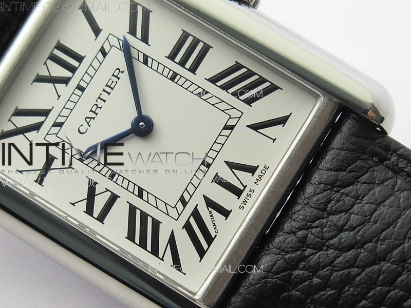 Tank Louis Ladies 25mm SS 8848F 1:1 Best Edition White Dial on Black Leather Strap Ronda Quartz