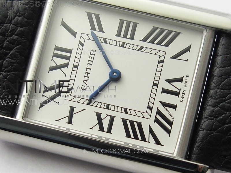 Tank Louis Ladies 25mm SS 8848F 1:1 Best Edition White Dial on Black Leather Strap Ronda Quartz