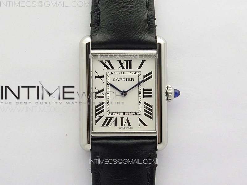 Tank Louis Ladies 25mm SS 8848F 1:1 Best Edition White Dial on Black Leather Strap Ronda Quartz