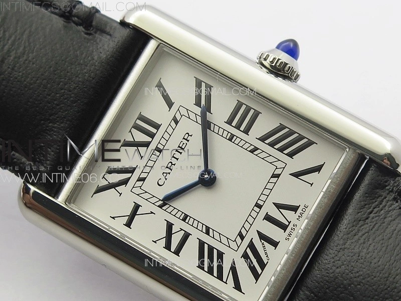Tank Louis Ladies 25mm SS 8848F 1:1 Best Edition White Dial on Black Leather Strap Ronda Quartz