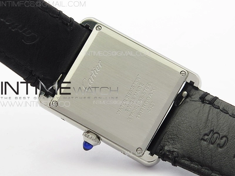 Tank Louis Ladies 25mm SS 8848F 1:1 Best Edition White Dial on Black Leather Strap Ronda Quartz