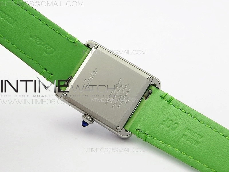 Tank Louis Ladies 25mm SS 8848F 1:1 Best Edition White Dial on Green Leather Strap Ronda Quartz