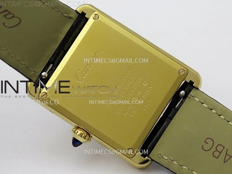 Tank Louis Ladies 25mm YG 8848F 1:1 Best Edition Black Dial On Black Leather Strap Ronda Quartz