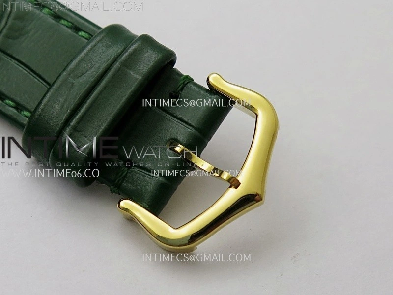 Tank Louis Ladies 25mm YG 8848F 1:1 Best Edition Green Dial On Green Leather Strap Ronda Quartz