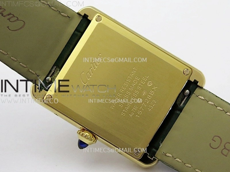 Tank Louis Ladies 25mm YG 8848F 1:1 Best Edition Green Dial On Green Leather Strap Ronda Quartz