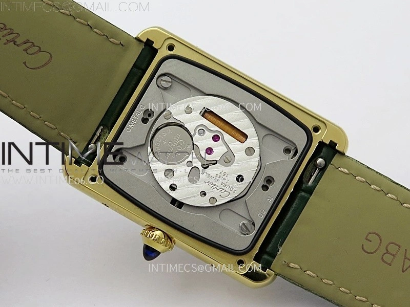 Tank Louis Ladies 25mm YG 8848F 1:1 Best Edition Green Dial On Green Leather Strap Ronda Quartz
