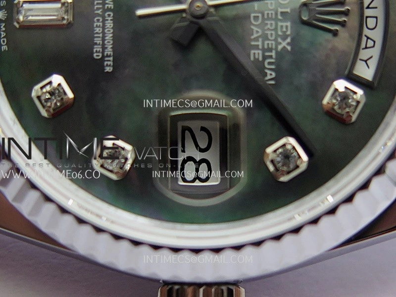 Day Date 128239 Gain Weight QF 1:1 Best Edition Gray Mop Dial Diamond Marker On President Bracelet A2836