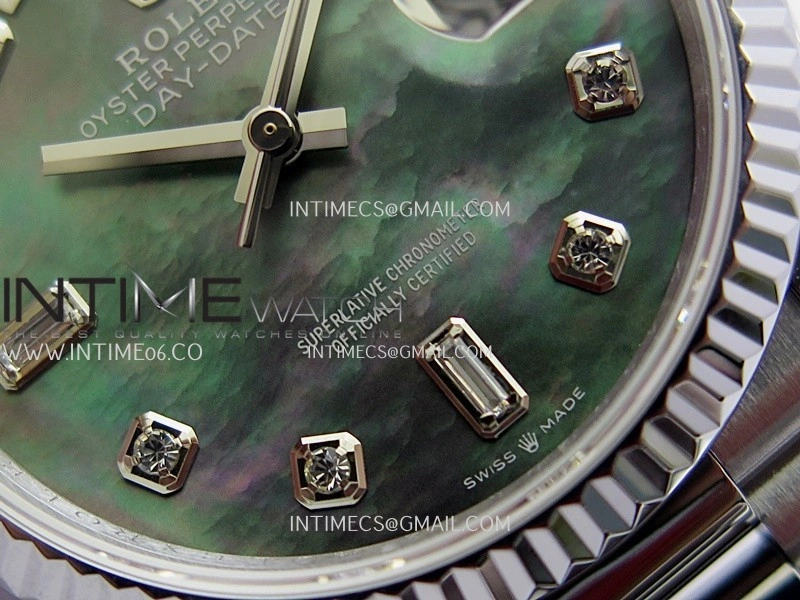 Day Date 128239 Gain Weight QF 1:1 Best Edition Gray Mop Dial Diamond Marker On President Bracelet A2836