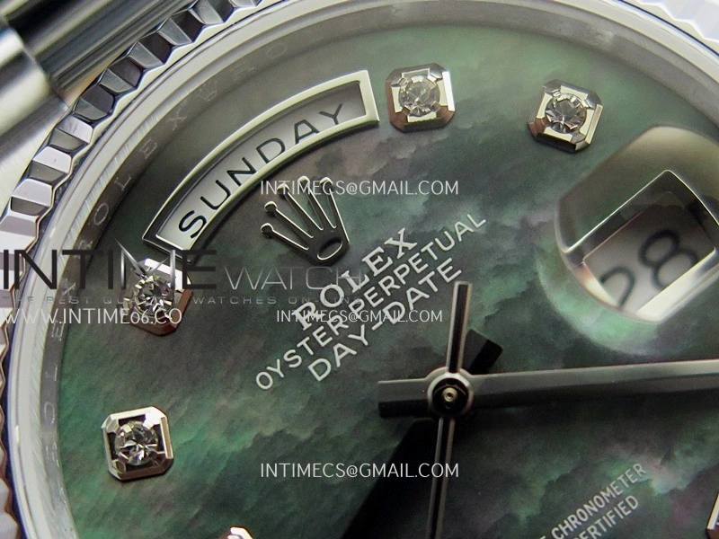Day Date 128239 Gain Weight QF 1:1 Best Edition Gray Mop Dial Diamond Marker On President Bracelet A2836