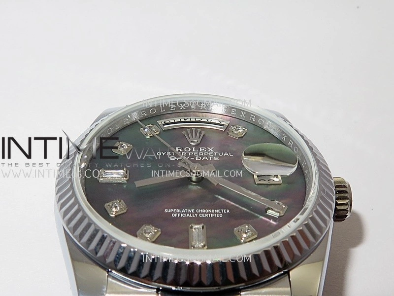 Day Date 128239 Gain Weight QF 1:1 Best Edition Gray Mop Dial Diamond Marker On President Bracelet A2836