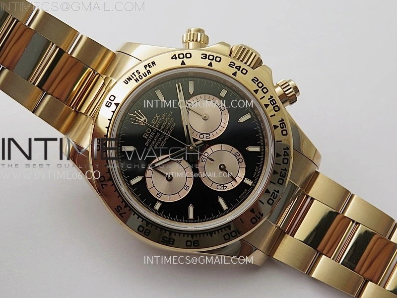 Daytona 126505 Gain Weight RG QF 1:1 Best Edition Bright Black Dial RG Subdial on RG Bracelet SH4131 V6